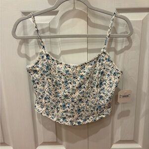 Altar'd State Blue and White Floral Camisole